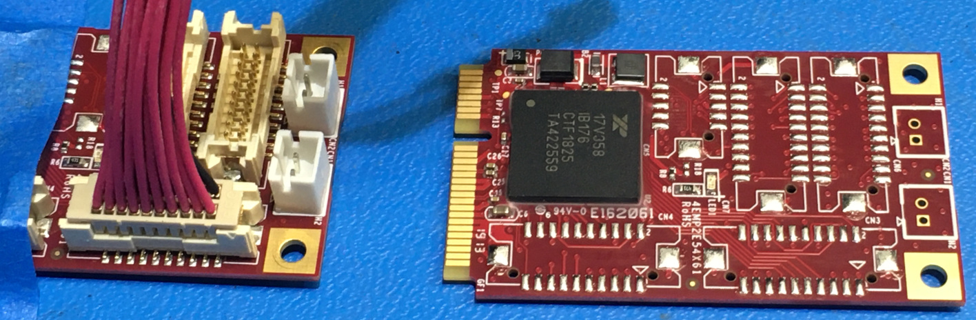 Two X801 cards, card on right has no DF13 connectors.